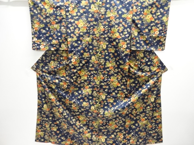 草花模様小紋着物